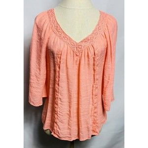 no boundaries top V-neck With Lace Pink Size S(3-5) 3/4 sleeves